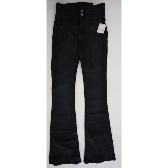 We The Free OB1209971 Women's Sz 24 Black Jayde High Rise Flare Leg Jeans - Picture 1 of 8